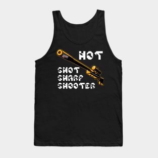 Hot Shot Sharp Shooter, v. Code Orange Wht Text Tank Top